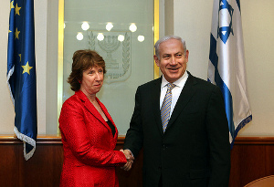EU Foreign Minister Baroness Catherine Ashton meets Israeli Prime Minister Binyamin Netanyahu