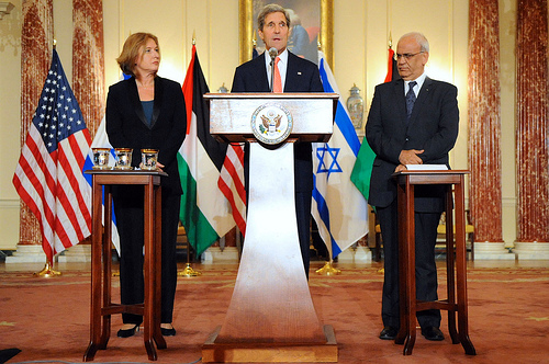 Senator John Kerry meets with Israeli and Palestinian leaders